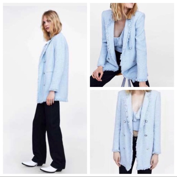 zara baby blue coat